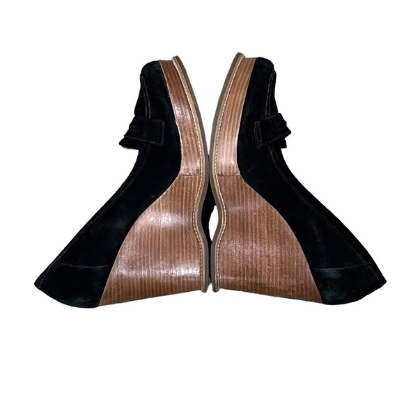 KORS Michael Kors Black Suede Platform Mary Jane Wedge Heels Size 8 Women's - Picture 6 of 8